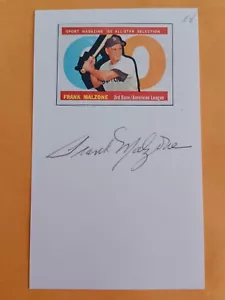 Frank Malzone (d. 2015) Signed Index Card - Red Sox, Angels - Picture 1 of 1