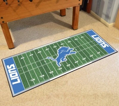Detroit Lions Football Field Runner Mat - 72"x30" NFL Licensed Rug Gift Carpet - Image 1 of 4