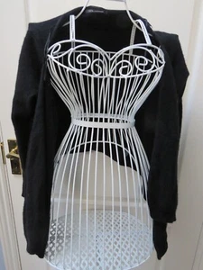 F&F Pure Cashmere Cardigan Size 12 Black Ladies Craft Repurpose Bolero *FLAW* - Picture 1 of 3