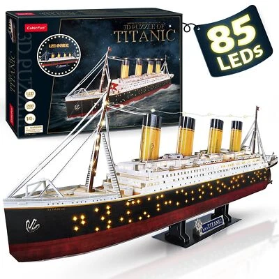 CubicFun Titanic 3D LED Puzzles for Adults 88 CM 266 Pieces,Titanic Toys for ... - Image 1 of 4