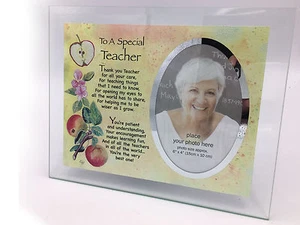 Teacher Gift Inspiration School Leaving Gift Photo Frame 6" x 4"with apple Poem - Picture 1 of 2