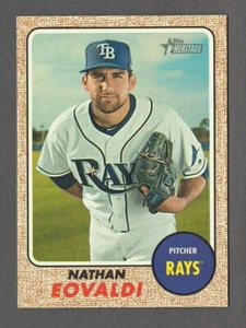 NATHAN EOVALDI 2017 Topps Heritage Dark GRAY BACK Parallel Card #657 Rays PR /10 - Picture 1 of 2