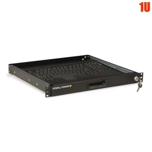1U Sliding Keyboard Tray 19" Rack Mount Locking Lockable Shelf with Key 2-Post - Picture 1 of 9