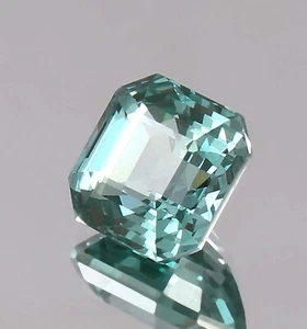 Piedra preciosa natural impecable verde paraiba turmalina suelta corte Asscher 7x7 mm - Imagen 1 de 4
