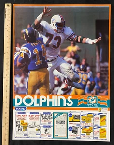 Póster promocional 1984-85 de los Miami Dolphins Eckerd Drugs 20 años 20x24" Bob Baumhower M - Imagen 1 de 1