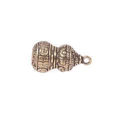 1Pc Feng Shui Brass Chinese Letters Blessing Lotus Gourd Charms Key Chain