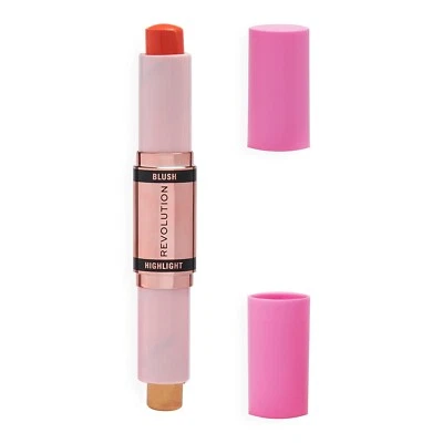 Makeup Revolution Blush & Highlight Stick , Coral Dew (4.3 g), - Image 1 of 4