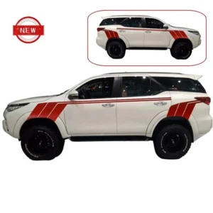 NEW For Toyota Car Body Side Door Car Vinyl Sport Graphics Decals Kit black 2PCS - Picture 1 of 9