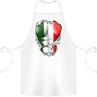 Gym Italian Flag Ripped Muscles Italy Cotton Apron 100% Organic