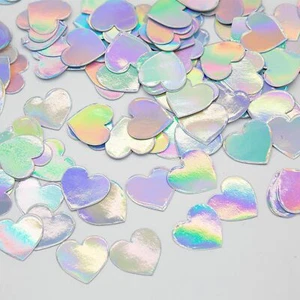 Paper Confetti Iridescent Party Decorations - 300Pcs Paper Heart Confetti Gir... - Picture 1 of 5