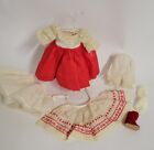 Vtg Madame Alexander 8" Doll Outfit Set "RUSSIAN" Red Dress Apron Lace Flower