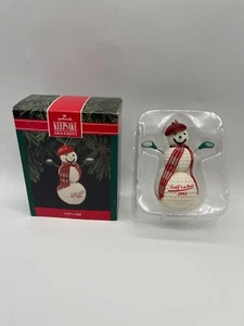Hallmark Keepsake Golf's A Ball Ornament Snowman 1992 Plaid Scarf In Box - Picture 1 of 7