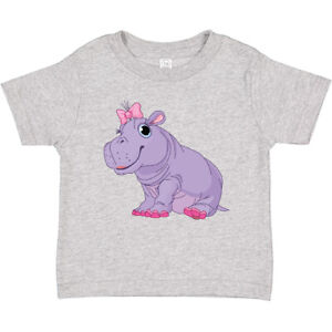 Inktastic Cute Purple Hippo Baby T-Shirt Hippopotamus Animal Gift Wild Life Tees