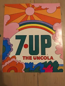 7-Up The Uncola psychedelic vintage decal- New, old stock - 10"x12" - Picture 1 of 1