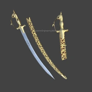 Espada Rajput, Espada de Boda India Dorada Personalizada, Grabado Personalizado, 22k - Imagen 1 de 11