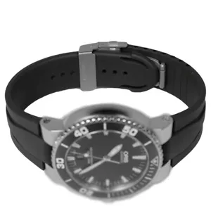 Cinturino Orologio Chronotiempo Silicone Nero Gomma Oris Aquis 7653 24 mm 12 mm - Foto 1 di 8