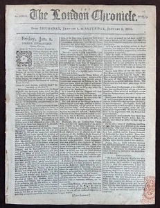 1801 GB & Ireland Act of Union - The London Chronicle Newspaper For Jan 1st-3rd - Picture 1 of 4