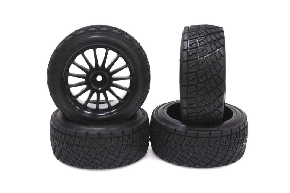 Racers Edge - 1/10 HPI Rally Off-Road WR8 Flower Line Black Wheels (4pcs) - Image 1 of 1