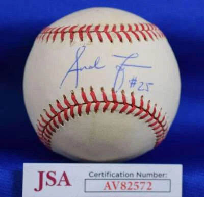 Andruw Jones JSA COA Autograph 1996 World Series Signed Baseball - Image 1 of 2