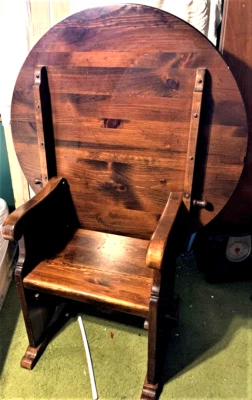 Cadeira de Mesa Ethan Allen Antiga Escura Antiga Taverna - Rara - Tradicional Americana  - Imagem 1 de 4