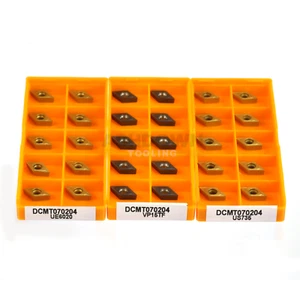 10pcs DCMT070204 US735/UE6020/VP15TF Carbide Insert Lathe Turning Tip Tool Bit - Picture 1 of 6