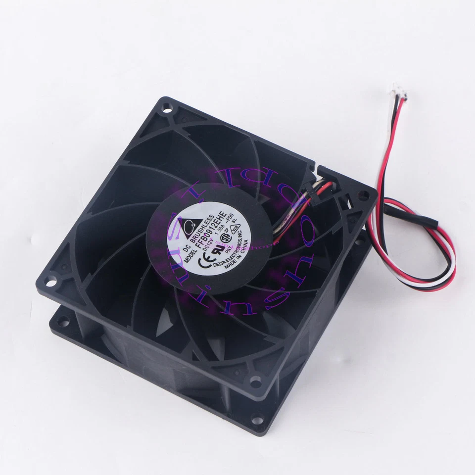 1PC New Delta High Airflow Fan FFB0912EHE 92x92x38mm 92mm 9038 12V 1.5A 3wire - Image 1 of 1