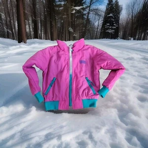 Vintage Pink Jacket Fleece Zip 1990s Y2K Girls Jacket 6x - Picture 1 of 15