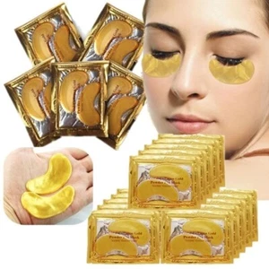 24 Under Eye Gel Pad Pcs Crystal Collagen 24k Gold Face Mask Anti Aging Wrinkle - Picture 1 of 2