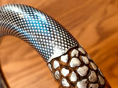 壮观的俄罗斯 1800 年代甘蔗,Niello 银覆盖,Burlwood 轴,精美。 — 第 1/4 张图片