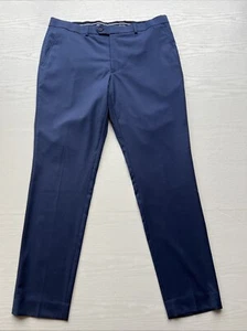 Original Penguin Osmans Wool Dress Pants Mens 36x32 Blue Slim Fit New - Picture 1 of 16