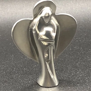 Vintage Angel Figurine Polished Pewter Small Trinket Religious Gift Love 57.0g - Picture 1 of 19