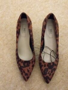 M&S Animal Print Court Shoes Size 4.5
