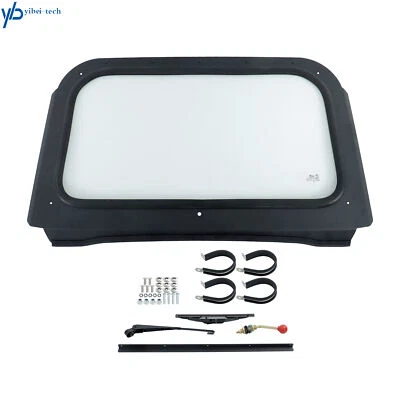 For 2008-2014 Polaris RZR 570, 800, XP 900 Full Glass Windshield w/ Wiper Black Foto 1 de 4
