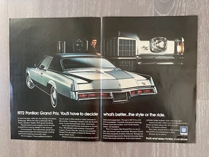 2-Page Silver 1971 Pontiac Grand Prix Automobile Print Ad ~ Style or the Ride - Picture 1 of 1