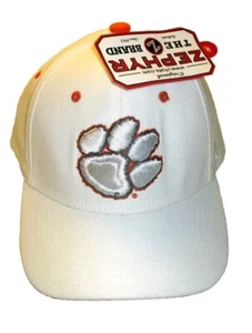 Clemson Tigers Mens White Zephyr Stretch Fit hat cap sz. Medium Large New Ncaa - Picture 1 of 4