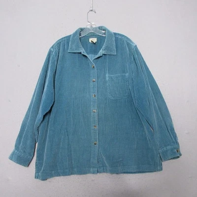 LL Bean Top Shirt XL Green Comfort Corduroy Shacket Outdoor Camp Hike Gorpcore - Image 1 of 4