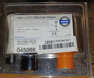 Fargo 045066 Ruban couleur YMCKOK HID pour DTC1000 sans boîte - Photo 1/2