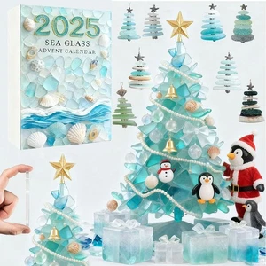 Sea Glass Christmas Tree Advent Calendar%2CAcrylic Ornament Set for Tre e✨ - Picture 1 of 14