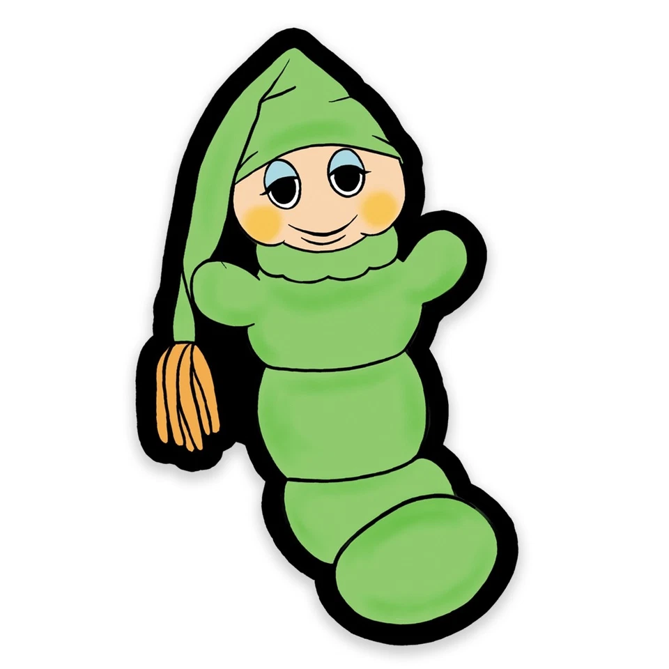 BITE YOUR GRANNY Glow Worm Bug Toy Inspired Vinyl Sticker