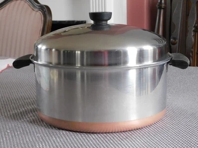 Revere Ware 1801 Pre-68 6Qt Copper Bottom Domed Lid Dutch Oven / Stock Pot NICE - Image 1 of 4