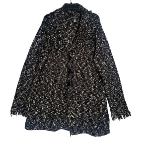 Cárdigan largo Mercer & Madison mujer 3X tejido bouclé botón delantero mohair alpaca - Imagen 1 de 8