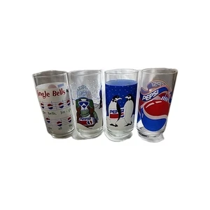 Pepsi Cola - Weihnachten Trinkgläser - verschiedene Stile Vintage 1992 4er Set - Bild 1 von 9