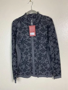 NEW Neve Designs Maya Full Zip Sweater Women Small Gray Wool Blend Snowflake - Picture 1 of 16