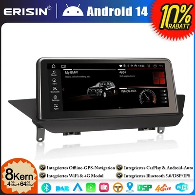 10.25" IPS CarPlay Android 14 Autoradio GPS Navi für BMW X1 E84 CIC DAB+ BT 64GB - Bild 1 von 4