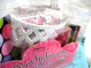 Bachelorette Party Costume kit-tiara-maid of honor pin, streamer, invitations - Picture 1 of 6
