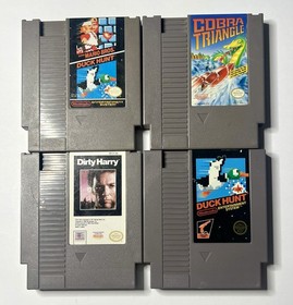 Nintendo NES Game Lot Dirty Harry Duck Hunt Super Mario Brothers Cobra Triangle