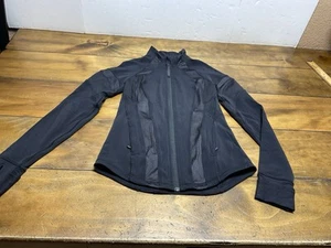 Ivivva Lululemon Size 12 Girls Full Zip Jacket Black Luon - Picture 1 of 14