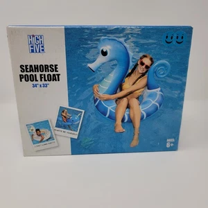 High Five Seahorse Pool Float 34" x 33" Inflatable Ride On Summer Fun - Picture 1 of 2