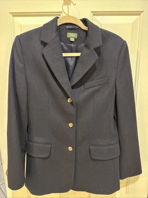 L.L. Bean Vintage Women's Black Wool Cashmere Blend Blazer Suit Jacket Sz 8R EUC - Image 1 of 4