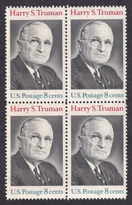 Scott #1499 Harry S Truman Block of 4 Stamps - MNH - Picture 1 of 1